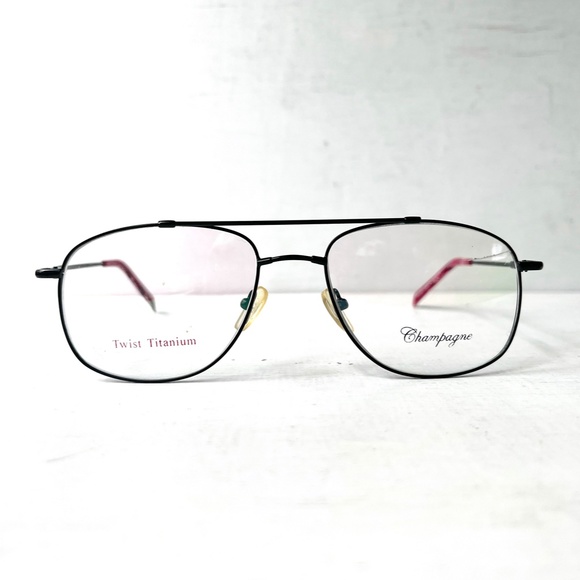 KOBE Twist Titanium Low Profile Black Vintage Metal Aviator Eyeglasses - Picture 3 of 13